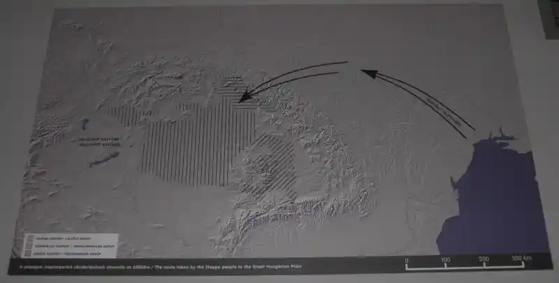 The route taken by the Steppe people to the Great Hungarian Plain